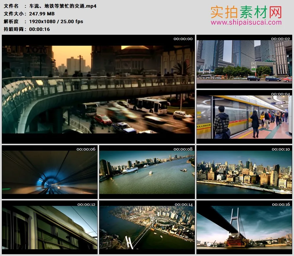 高清实拍视频素材丨车流、地铁等繁忙的交通