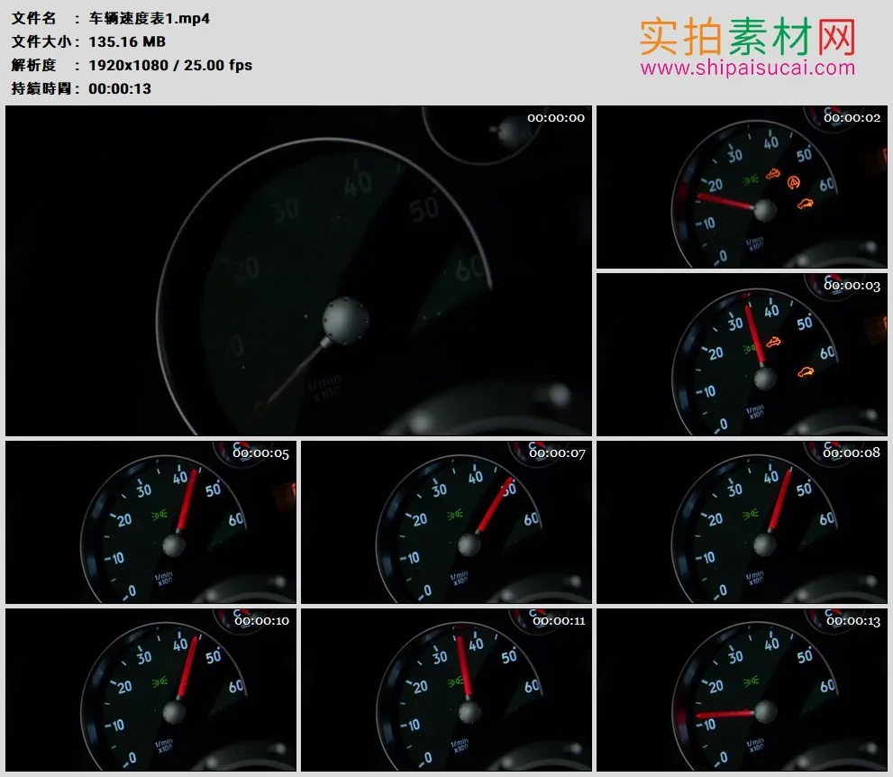 高清实拍视频素材丨车辆速度表1