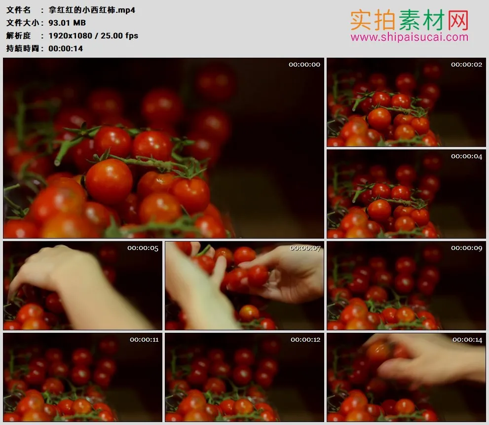 高清实拍视频素材丨拿红红的小西红柿