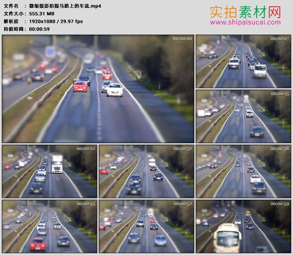 高清实拍视频素材丨微缩摄影拍摄马路上的车流