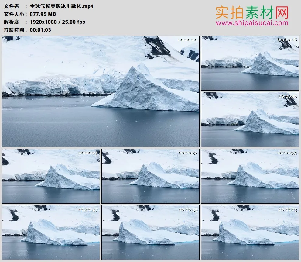 高清实拍视频素材丨全球气候变暖冰川融化