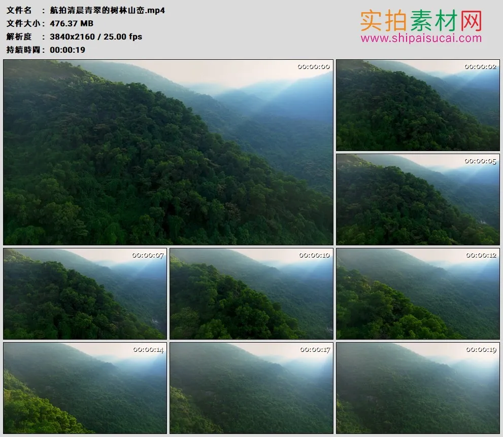 4K高清实拍视频素材丨航拍清晨青翠的树林山峦
